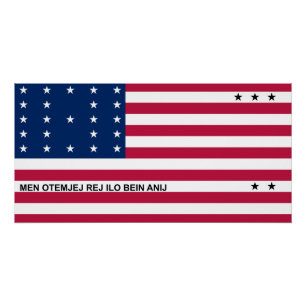 Patriotische Bikini-Atoll-Flagge Poster