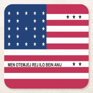 Patriotische Bikini-Atoll-Flagge Rechteckiger Pappuntersetzer