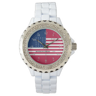 Patriotische Bikini-Atoll-Flagge-Uhr Armbanduhr