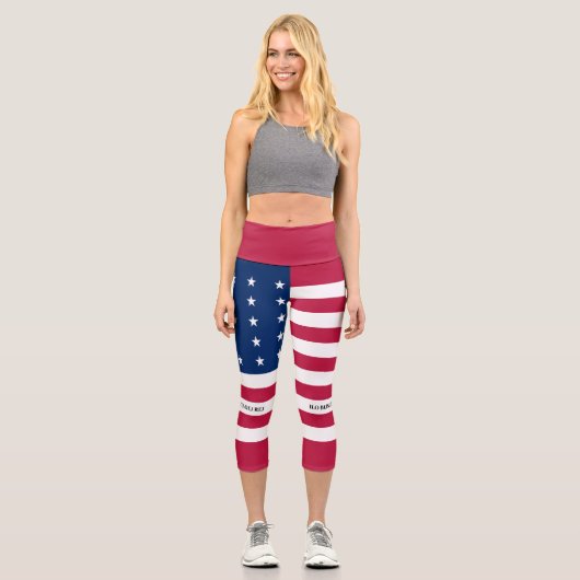 Patriotische Bikini-Atollflagge Capri Leggings (Vorderseite)