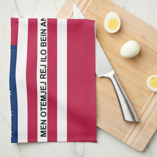 Patriotische Bikini-Atollflagge Geschirrtuch (Viertel Falte)