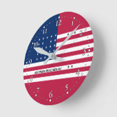 Patriotische Bikini-Atollflagge Runde Wanduhr (Winkel)