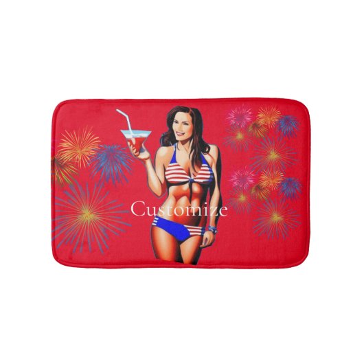 Patriotische Bikini Fitness Modell Thunder_Cove Badematte (Vorderseite)