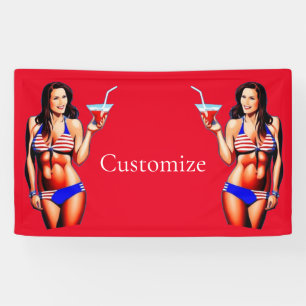 Patriotische Bikini Fitness Modell Thunder_Cove Banner