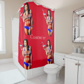 Patriotische Bikini Fitness Modell Thunder_Cove Duschvorhang (Beispiel)