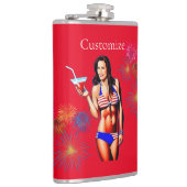 Patriotische Bikini Fitness Modell Thunder_Cove Flachmann (Rechts)