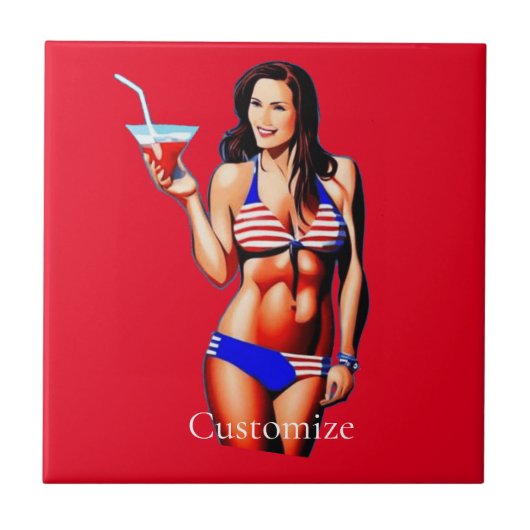 Patriotische Bikini Fitness Modell Thunder_Cove Fliese (Vorderseite)