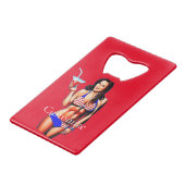 Patriotische Bikini Fitness Modell Thunder_Cove Geldbeutel Flaschenöffner (Vorderseite Schrägansicht)