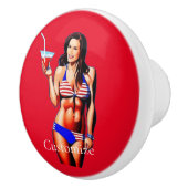 Patriotische Bikini Fitness Modell Thunder_Cove Keramikknauf (Rechts)