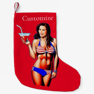 Patriotische Bikini Fitness Modell Thunder_Cove Kleiner Weihnachtsstrumpf