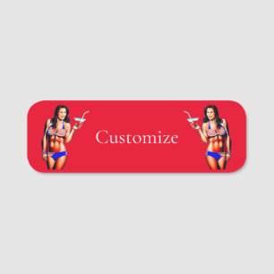 Patriotische Bikini Fitness Modell Thunder_Cove Namensschild