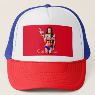 Patriotische Bikini Fitness Modell Thunder_Cove Truckerkappe