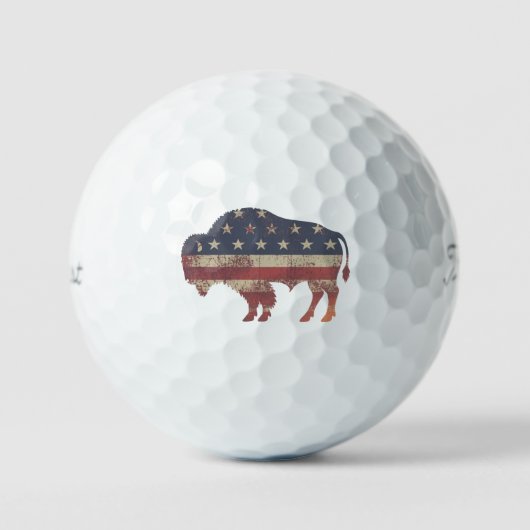Patriotische Bison-Golfbälle Golfball (Vorderseite)