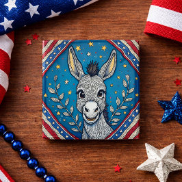 Patriotische Blaue Esel-Illustration Button