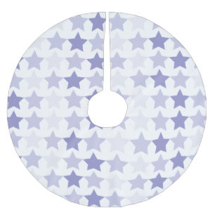 Patriotische blaue Ombre-Sterne Polyester Weihnachtsbaumdecke