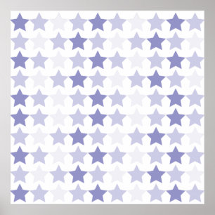Patriotische blaue Ombre-Sterne Poster