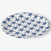 Patriotische blaue Sterne auf weißem Feld Pappteller (Schrägansicht)