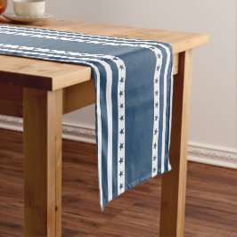 Patriotische blaue und weiße Streifen mit Sternen Großer Tischläufer