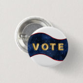 Patriotische blaue Welle wählen Button (Vorne & Hinten)