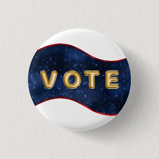 Patriotische blaue Welle wählen Button (Vorderseite)