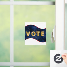 Patriotische blaue Welle wählen Fensteraufkleber