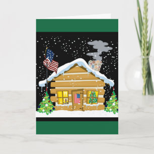 Patriotische Blockhütte Weihnachten