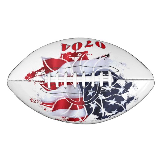 Patriotische Blume 4. Juli Football (Vorderseite)