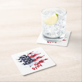 Patriotische Blume des Friedens 4. Juli GRILLEN Rechteckiger Pappuntersetzer (Vor Ort)