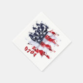 Patriotische Blume des Friedens 4. Juli GRILLEN Serviette (Ecke)