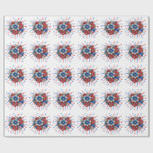 Patriotische Blume in Red White & Blue am 4. Juli Geschenkpapier (Flach)