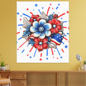 Patriotische Blume in Red White & Blue am 4. Juli Leinwanddruck (Insitu (Wohnzimmer))