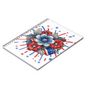 Patriotische Blume in Red White & Blue am 4. Juli Notizblock (Linke Seite)