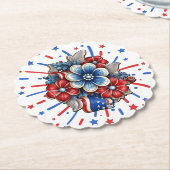 Patriotische Blume in Red White & Blue am 4. Juli Untersetzer (angewinkelt)