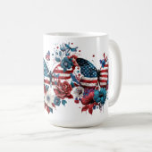 PATRIOTISCHE BLUME ROT-WEISSE BLAUENSCHALTFLÄCHE KAFFEETASSE (VorderseiteRechts)