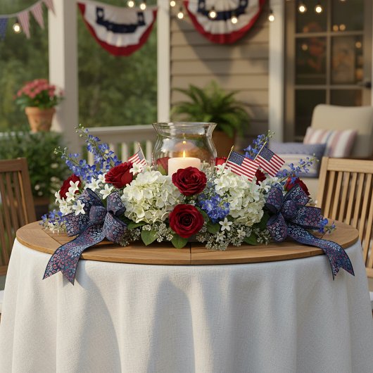 Patriotische Blume Satinband