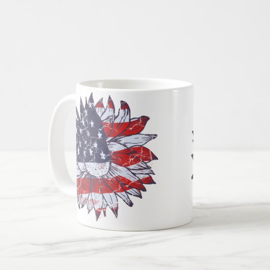 Patriotische Blume Tasse (Vorderseite Links)