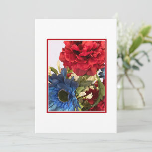 Patriotische Blumen-Ankündigungskarte. Dankeskarte