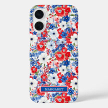 Patriotische Blumen Monogramm