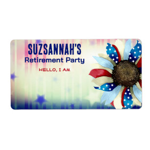 Patriotische Blumen-Ruhestands-Papier-Name-Labels
