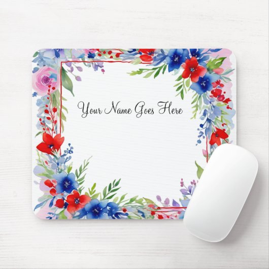 Patriotische Blumenmousepad Mousepad (Mit Mouse)