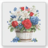 Patriotische Blumenmuster Aufkleber (Vorderseite)