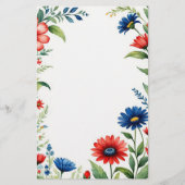 Patriotische Blüten Briefpapier (Rückseite)