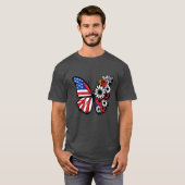 Patriotische Blütenschmetterlinge - Sterne, Streif T-Shirt (Vorne ganz)