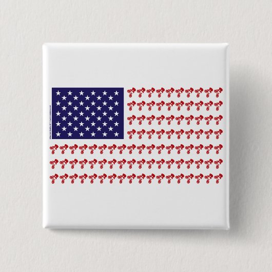 Patriotische BMX Biker American Flag Button (Vorderseite)