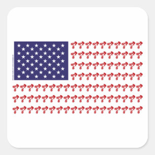 Patriotische BMX Biker American Flag Quadratischer Aufkleber