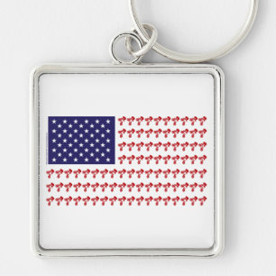 Patriotische BMX Biker American Flag Schlüsselanhänger