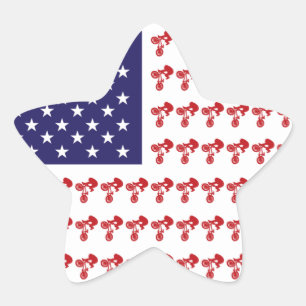 Patriotische BMX Biker American Flag Stern-Aufkleber