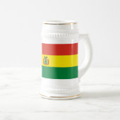 Patriotische Bolivienflagge Bierglas (VorderseiteRechts)