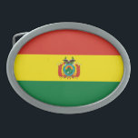 Patriotische Bolivienflagge Ovale Gürtelschnalle<br><div class="desc">Patriotische Flagge Boliviens.</div>