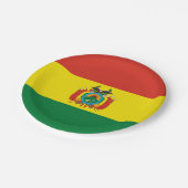 Patriotische Bolivienflagge Pappteller (Schrägansicht)